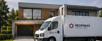 Pristatymo transportas prie namo