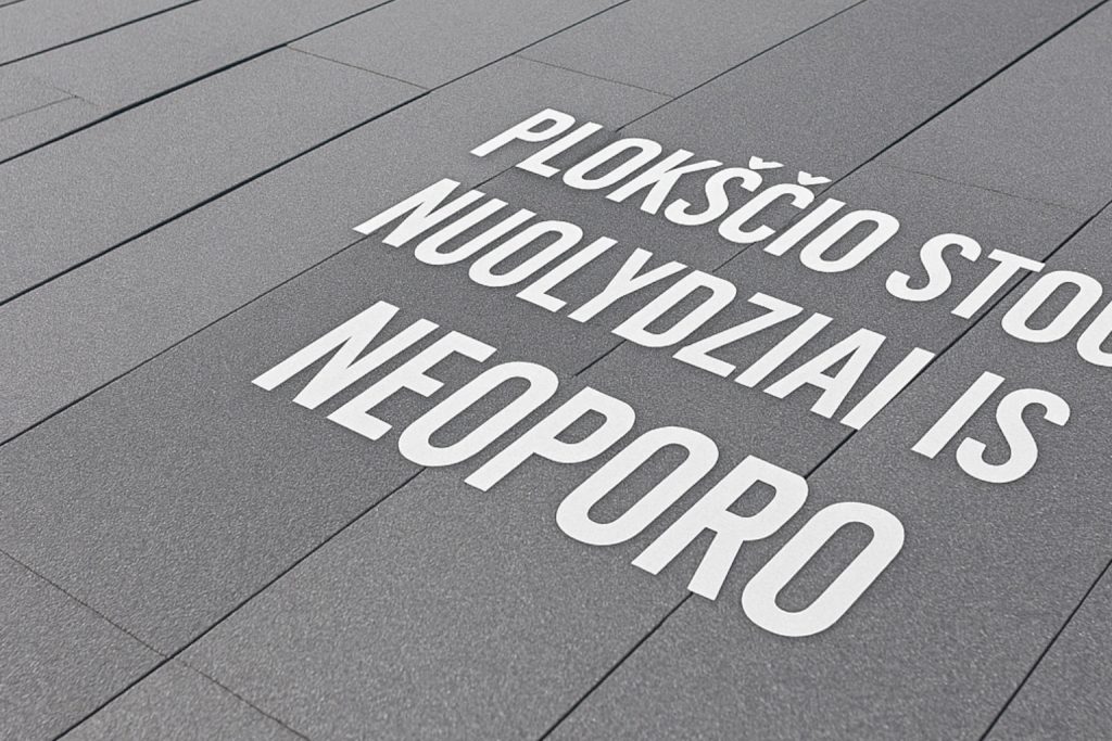 Plokščio stogo nuolydžiai iš Neoporo