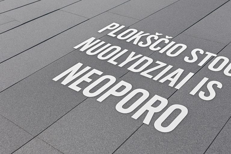 Plokščio stogo nuolydžiai iš Neoporo