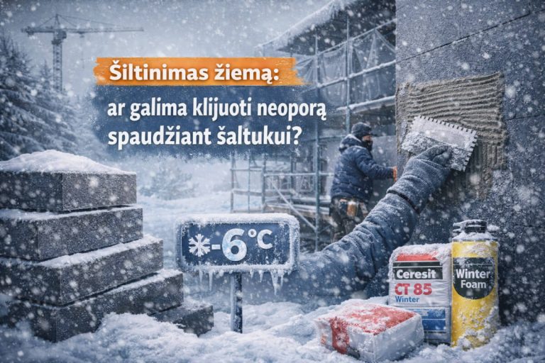 Šiltinimas žiemą: ar galima klijuoti neoporą spaudžiant šaltukui?